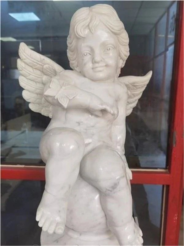white marble angel statue