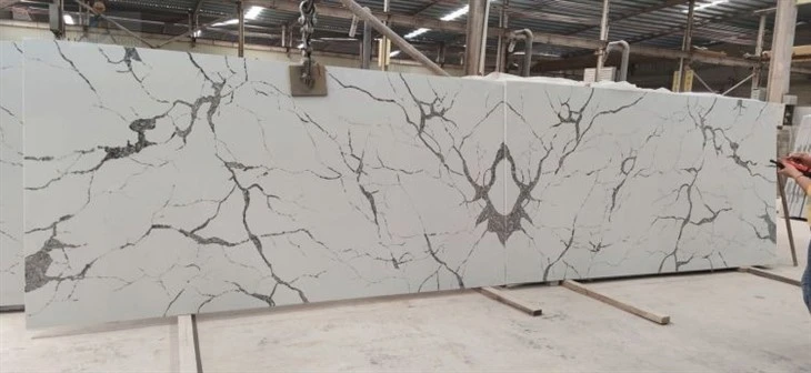 invisible white quartz slab